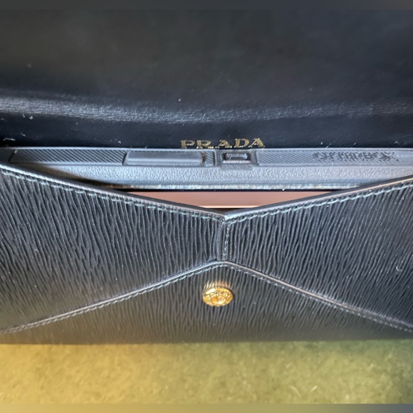 SOLD EUC Prada Black Envelope Wallet - Picture 8 of 9